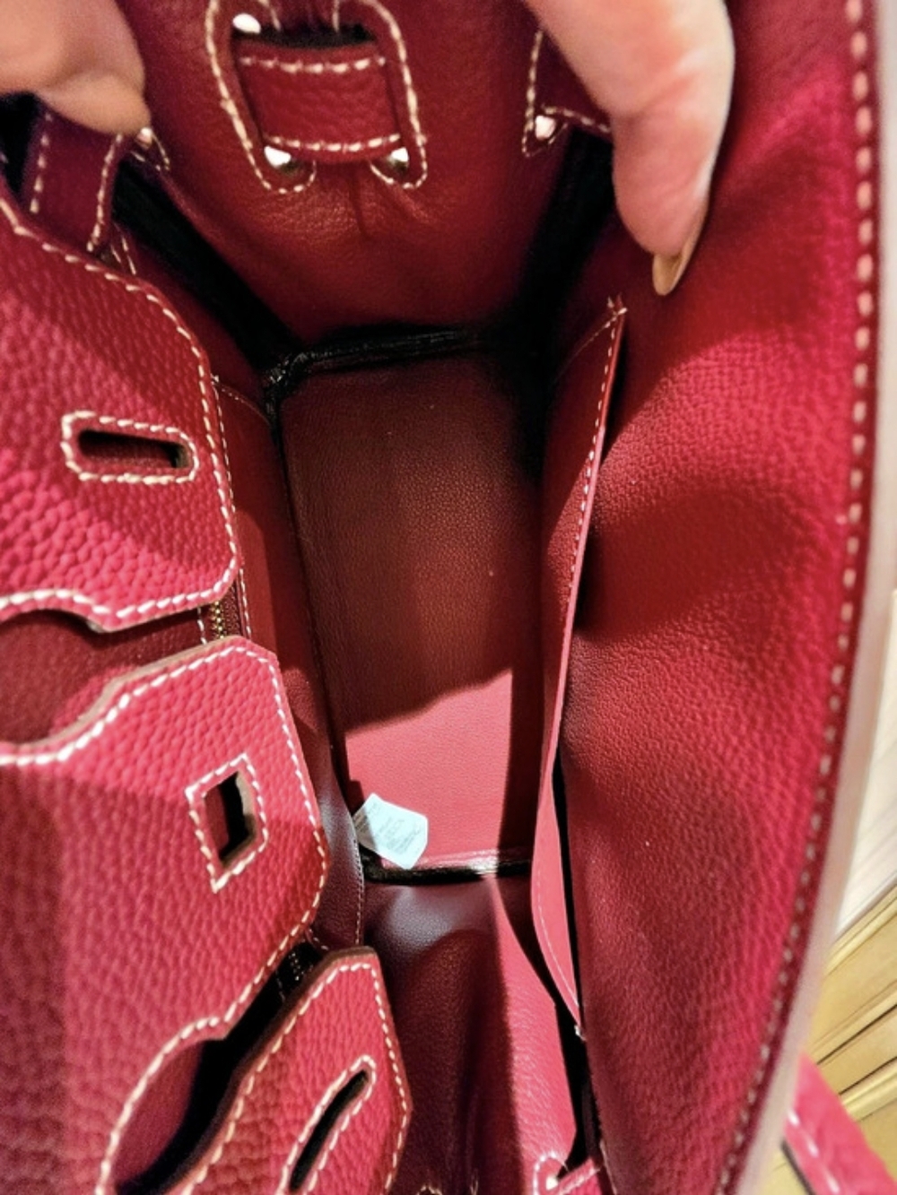 Structured Satchel in Deep raspberry. - Picture 10 of 11